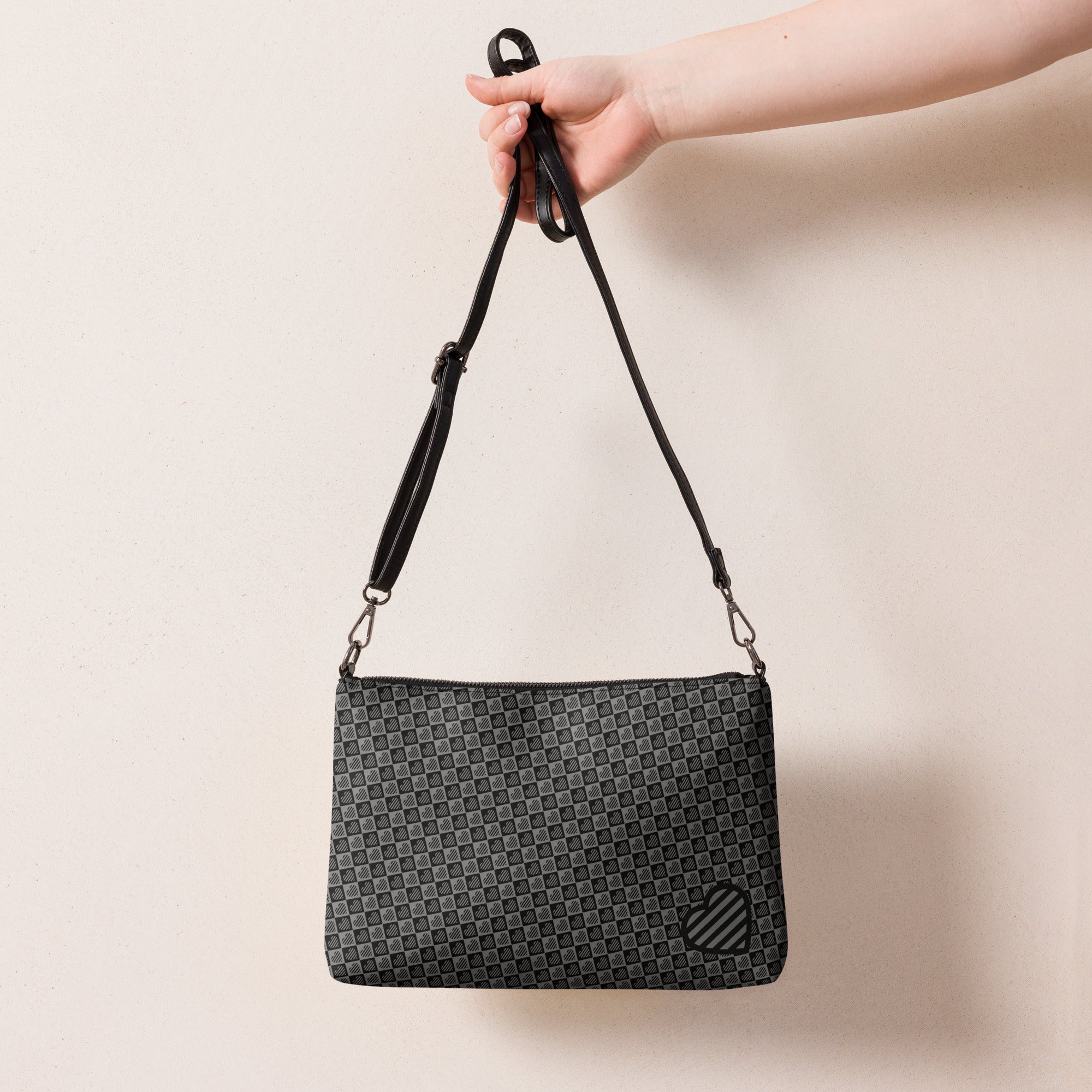 mfpen　Cross Body Bag ブラック Subtle Paisley Fabric Handbag Fits iPad Mini Black Crossbody